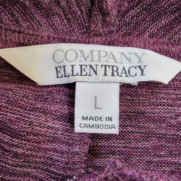 COMPANY Ellen Tracy Purple Heathered Cardigan Size L - Picture 5 of 10